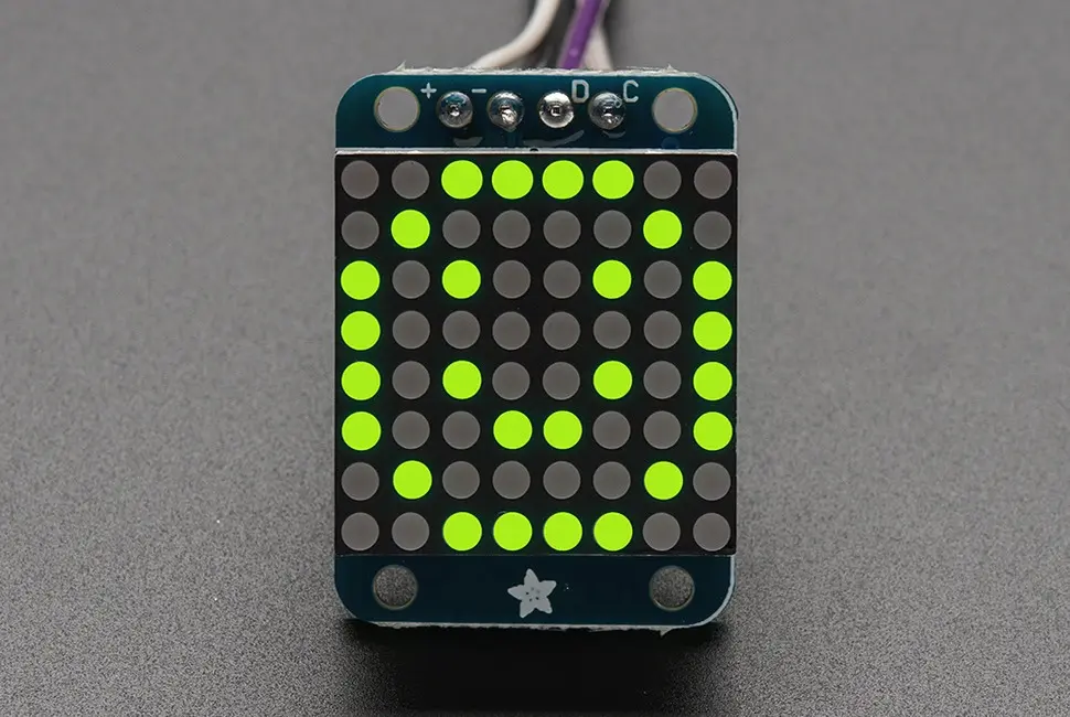 'Adafruit Mini 0.8-inch 8x8 LED Matrix. Image copyright Adafruit'