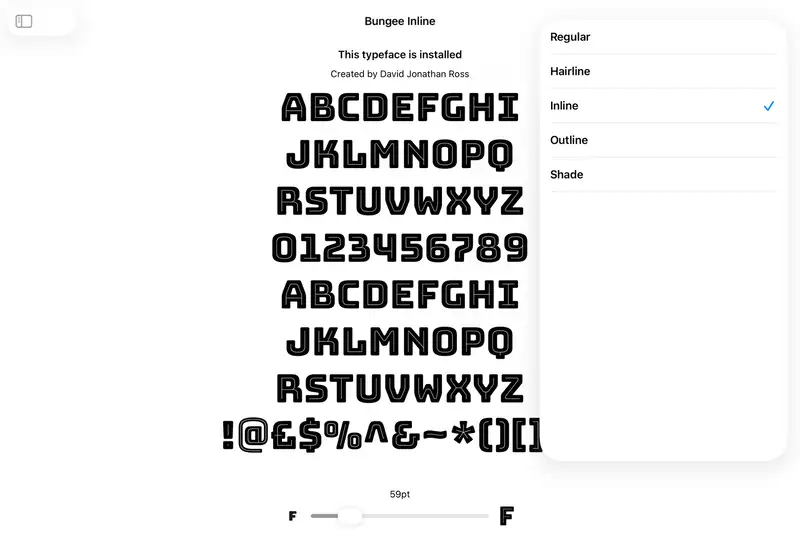View a typeface’s variations