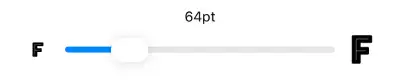 The font size slider