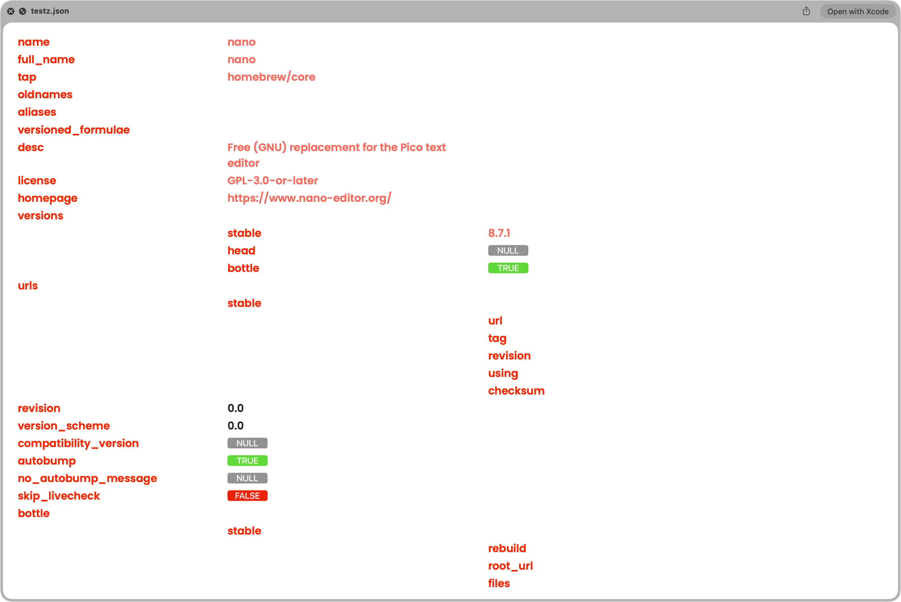 PreviewJson sample output