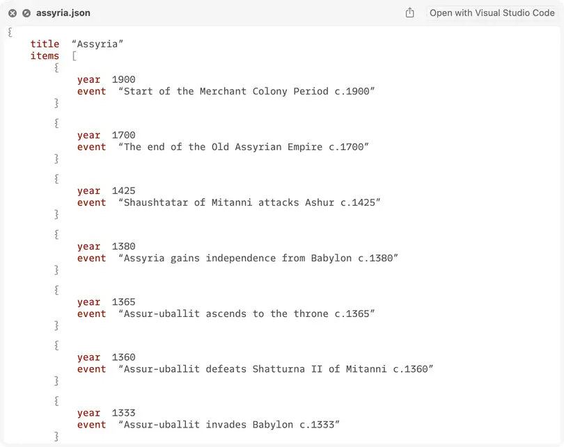 PreviewJson sample output with JSON furniture