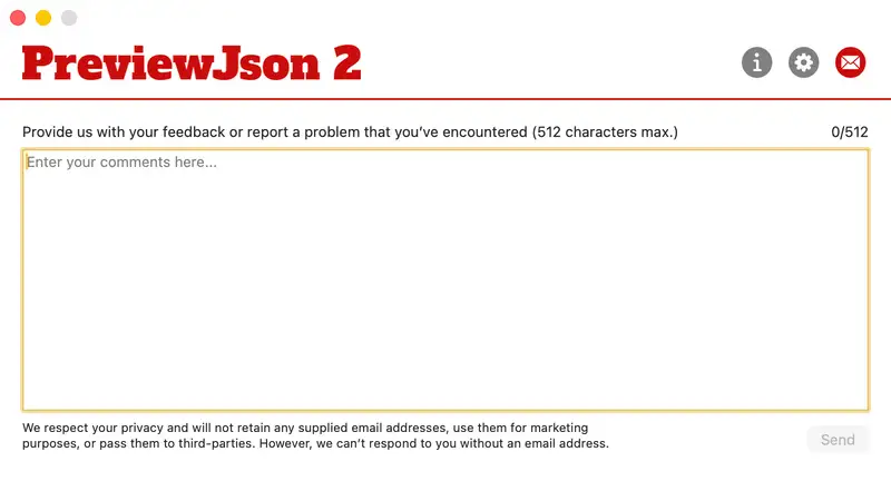 The PreviewJson app feedback mechanism