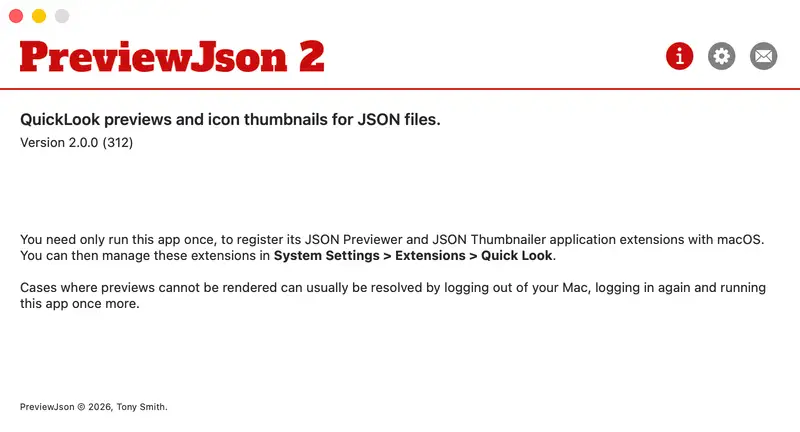 The PreviewJson main UI